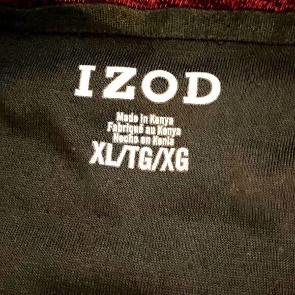 Men's IZOD Quarter Zip Maroon Men's Pullover XL - Picture 3 of 3